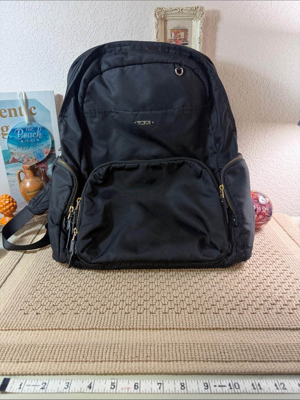 TUMI Voyageur Calais Black Nylon Laptop Travel Backpack